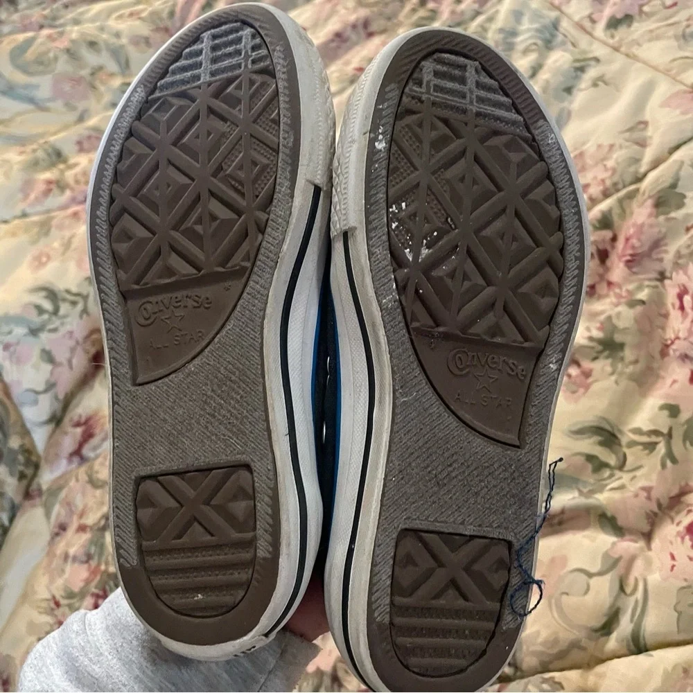 Converse Chuck Taylor All Star Youth Low Top Shoes Size 1 Black‎ White Blue